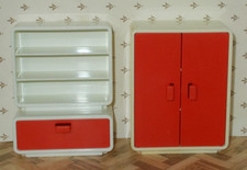 Playmobil Schrank + Regal Rot