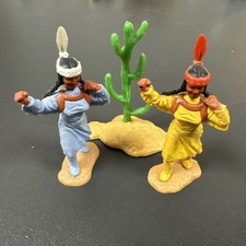 Timpo Indianer Frau Baby Indianerfrauen Squaw Figur Kaktus Wild West Western