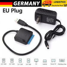 SATA to USB 3.0 Adapter für 2.5/3.5 Zoll HDD/SSD Festplatten mit 12V/2A Stromver