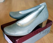GERWINIA Pumps OXFORD perla Gr. 38,5 GRAU Damen Schuhe m. ABSATZ Weite G Neu&OVP