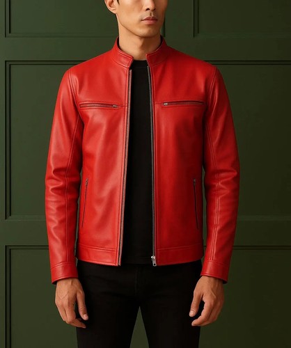 Rote lederjacke herren - rote,