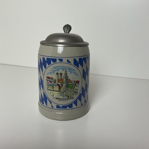Maßkrug mit zinndeckel bayern - maßkrug,