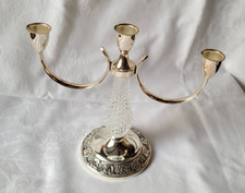 Kandelaber  Kerzenleuchter 3-armig 21 cm versilbert Kerzenhalter Tafelkerzen