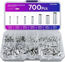 700 Stück Aderendhülsen Set, Unisoliert Aderendhülsen Sortiment, Adernendhülsen,