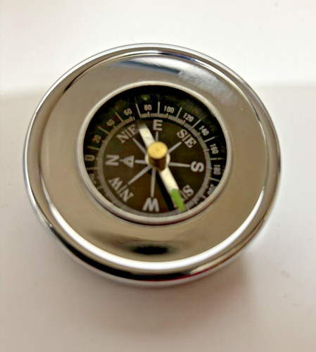 Vintage verchromter kompass - verchromter,