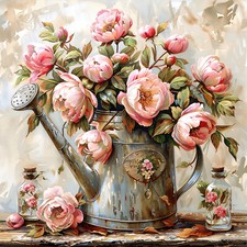 Wandbild Gießkanne Blumen