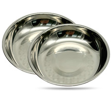 Edelstahl Teller 2 Pack 17 cm D für Suppen, Speisen und Salate 90 g