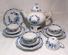 Lindner Zarte Ranke Blau Kaffeeservice Stövchen Kaffeekanne 