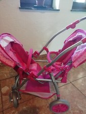 Chic 2000 Tandem-Buggy Vario Puppenwagen Pink/gepunktet
