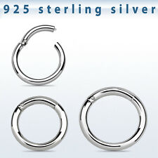 Silber Scharnier Segmentring Clicksystem Brustpiercing Nase Intim Lippe Septum