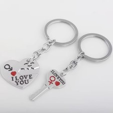 Partner Schlüsselanhänger Set Herz Schlüssel I Love You Liebesgeschenk
