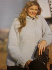 Strickanleitung - Damen Jacke in größeren Größen aus Rowan Grobgarn - 40-52 Zoll