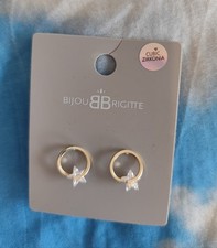 Modeschmuck Ohrstecker Silber farben Zirkonia Stern ungetragen