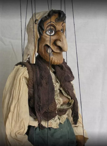 Czech folk art marionette hexe - art,