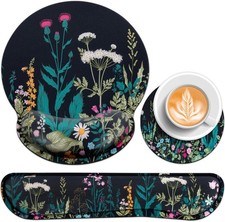 3-in-1 Mousepad Set,Mauspad mit Gelkissen+Handballenauflage