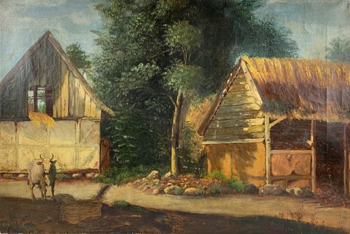 Altes ölbild antik - antik, bauernhof