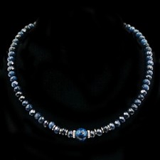 BAILYSBEADS behandelt Saphir-Kette Collier Halskette mit Necklace Turmalin L09z5