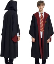 Magier Robe Uniform mit Umhang Krawatte Karneval Halloween Harry Cosplay Gr. L ✅