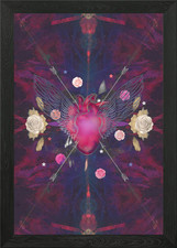 Herz, Rosen, Pfeile gerahmtes