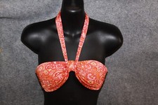 BIKINI OBERTEIL BANDEAU GRÖSSE 36  ORANGE GEMUSTERT SCHAUMSTOFF KÖRBCHEN H&M