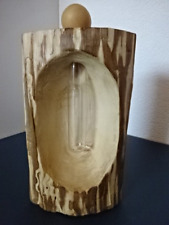 Blumenvase, Dekovase, Holz, Buche, mit Reagenzglas+Holzkugel, natur Höhe 21 cm