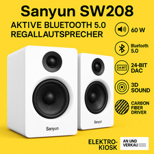? Sanyun SW208 Aktive Bluetooth 5.0 Regal Lautsprecher PC Computer ? 3” 60W ✅