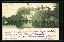 Bad Pyrmont, Blick zum Schloss, Ansichtskarte 1903 