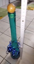 45cm große blaue Flasche mit Korken Deko Blumenvase