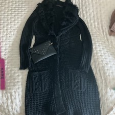 Strickmantel Kaninchen Fell