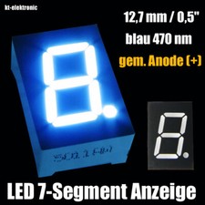 1x LED 7-Segment Anzeige blau Ziffernanzeige 12,7mm Display gem. Anode (+)