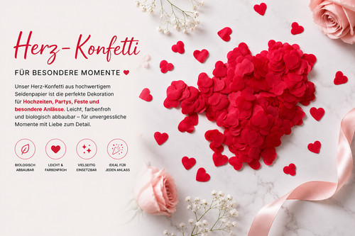 Herz konfetti aus - herz-konfetti, seidenpapier