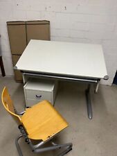 Kettler Schreibtisch, Stuhl, Rollcontainer, Buchstütze gebraucht+NEU Tischplatte