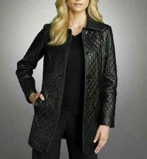 Modisch Damen Schwarz Leder