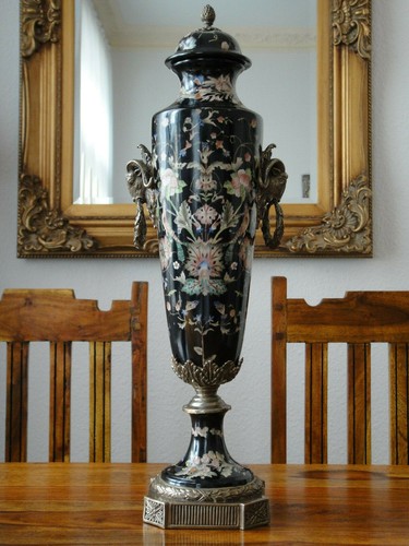 Deckelvase porzellan bronze - porzellan,