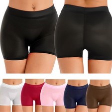 DE Damen Sexy Unterhose Unter Rock Kurz Hose Halb Transparent Shorts Unterwäsche
