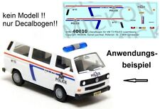 Mickon 40010 Decals VW T3 Bus Polizei POLICE Luxemburg passend für Herpa 1:87 H0