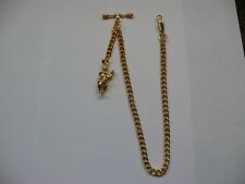 Single Albert vergoldete Alice im Wunderland Hase Taschenuhrkette Anhänger 