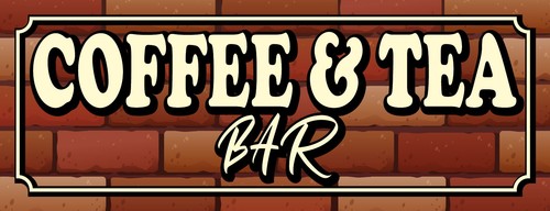 Holzschild 27x10 coffee tea - 27x10,