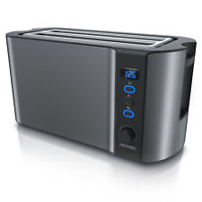 Arendo Frukost 4 Scheiben Toaster Display Auftaufunktion Warmhalten Edelstahl