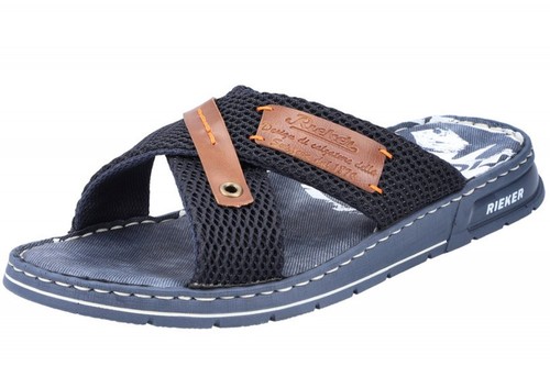 Rieker herren pantoletten blau - herren,