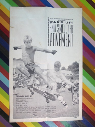 Vtg 1980s skateboard poster - poster,