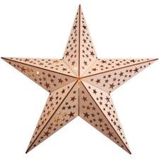 LED Stern aus Holz batteriebetrieben 60 cm Deko Weihnachten Weihnachtsstern