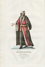 Knights of the Cross with the red Star Großmeister costume Kupferstich 1785