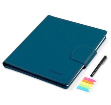 Schreibmappe a4 DIN Konferenzmappe PU Leder Blau Mit Klemmbrett Dokumentenmappe