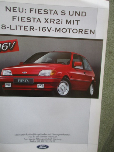 Ford fiesta modelljahr - fiesta, xr2i