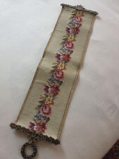 Gobelin Glockenzug Klingelzug mit  Messing Beschläge