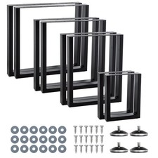 2x Tischgestell Tischbeine Tischuntergestell Stahl Tischkufen Schwarz