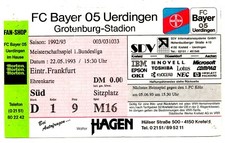 Ticket BL Bayer Uerdingen - Eintracht Frankfurt 1992/93