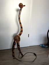 Holz Giraffe Stehlampe – handgefertigte Deko-Lampe, ca. 1 m hoch
