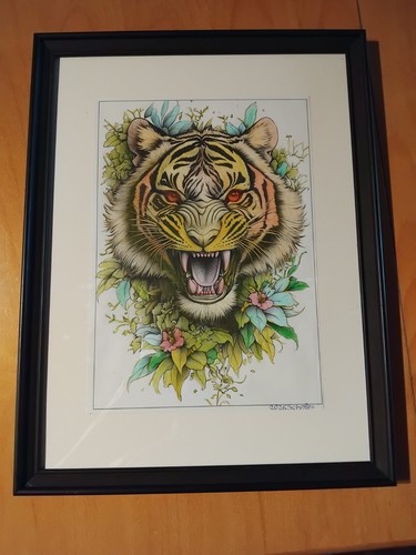 Bild handgemalt rahmen - handgemalt,